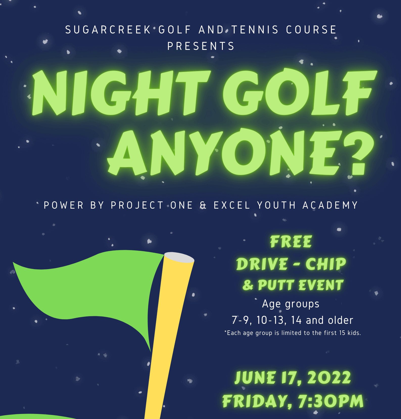 Night Golf -- ** Free ** Drive - Chip & Putt Event